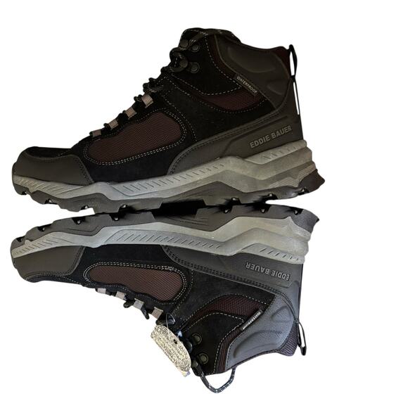 NWT Eddie Bauer Men’s Waterproof Outdoor Hiking Boots Brown Size 10 - Picture 5 of 7